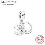 925 Silver Mother & Daughter Heart Pendant for Bracelet
