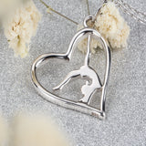 925 Silver Gymnastics Pendant Necklace Flip Gymnast Jewelry Gift