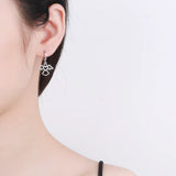 925 Silver Heart Angel Hoop Earrings Women Jewelry Gift