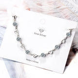 925 Silver Love Heart Bracelets Zircon Wedding Jewelry Chshine