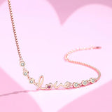 925 Silver Heart Chain Bracelet Women Rose Plated Jewelry