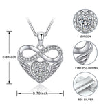 925 Silver Infinite Heart Pendant Necklace with Zircon