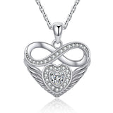 925 Silver Infinite Heart Pendant Necklace with Zircon