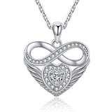 925 Silver Love Heart Infinite Pendant Zircon Necklace