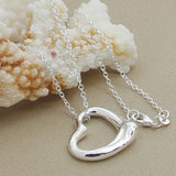 925 Silver Heart Pendant Necklace for Women Wedding