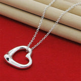 925 Silver Heart Pendant Necklace for Women Wedding