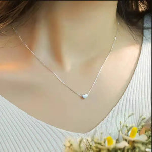 925 Silver Heart Pendant Necklace Women Wedding Jewelry