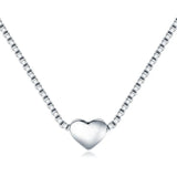 925 Silver Heart Pendant Necklace Women Wedding Jewelry