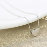 925 Silver Heart Pendant Necklace Women Wedding Jewelry