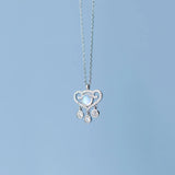 925 Silver Love Heart Pendant Necklaces For Women Clavicle Chain