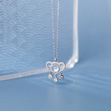 925 Silver Love Heart Pendant Necklaces For Women Clavicle Chain