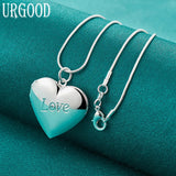 925 Silver Heart Photo Frame Necklace 16-30 Inch Chain Wedding Jewelry