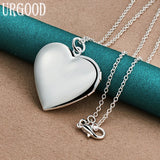 925 Silver Heart Photo Frame Necklace 16-30 Inch Chain Wedding Jewelry