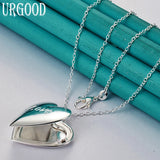 925 Silver Heart Photo Frame Necklace 16-30 Inch Chain Wedding Jewelry