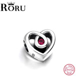925 Silver Heart Beads Charms for Necklaces & Bangles, Girlfriend Gift