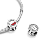 925 Silver Heart Shape Beads Charms for Women, Girlfriend Gift Jewelry