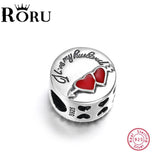 925 Silver Heart Shape Beads Charms for Women, Girlfriend Gift Jewelry