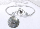 925 Silver Love Heart Chain Bracelet 100 Languages I Love You Projection