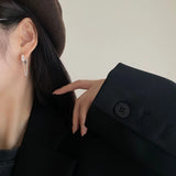 925 Silver Love Knot Circle Hoop Earrings - Tassel Chain