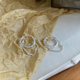 925 Silver Love Knot Circle Hoop Earrings - Tassel Chain