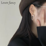 925 Silver Love Knot Circle Hoop Earrings - Tassel Chain