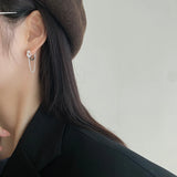 925 Silver Love Knot Circle Hoop Earrings - Tassel Chain