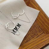 925 Silver Love Knot Circle Hoop Earrings - Tassel Chain