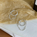 925 Silver Love Knot Circle Hoop Earrings - Tassel Chain