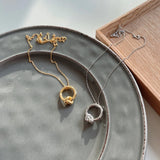 925 Sterling Silver Love Knot Open Circle Clavicle Choker Necklace Pendant