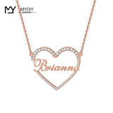 925 Silver Love Name Text Couple Name Necklace Pendant Gift For Girlfriend