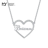 925 Silver Love Name Text Couple Name Necklace Pendant Gift For Girlfriend