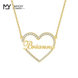 925 Silver Love Name Text Couple Name Necklace Pendant Gift For Girlfriend