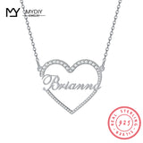 925 Silver Love Name Text Couple Name Necklace Pendant Gift For Girlfriend