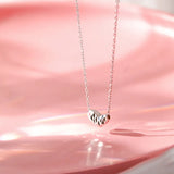925 Silver Love Necklace Rose Pendant Clavicle Chain