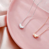 925 Silver Love Necklace Rose Pendant Clavicle Chain
