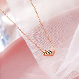 925 Silver Love Necklace Rose Pendant Clavicle Chain