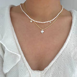 925 Silver Love Necklace Small Pendant Clavicle Chain Wedding Jewelry