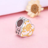 925 Silver Sunflower Love Charm Beads for Bracelet