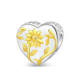 925 Silver Sunflower Love Charm Beads for Bracelet