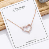 925 Silver Love Necklace with Diamond for Women