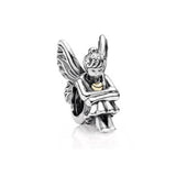 925 Silver Family Heart Charm Inlaid Crystal Bead