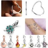 925 Silver Loved Heart Ear Hoops Earrings for Women