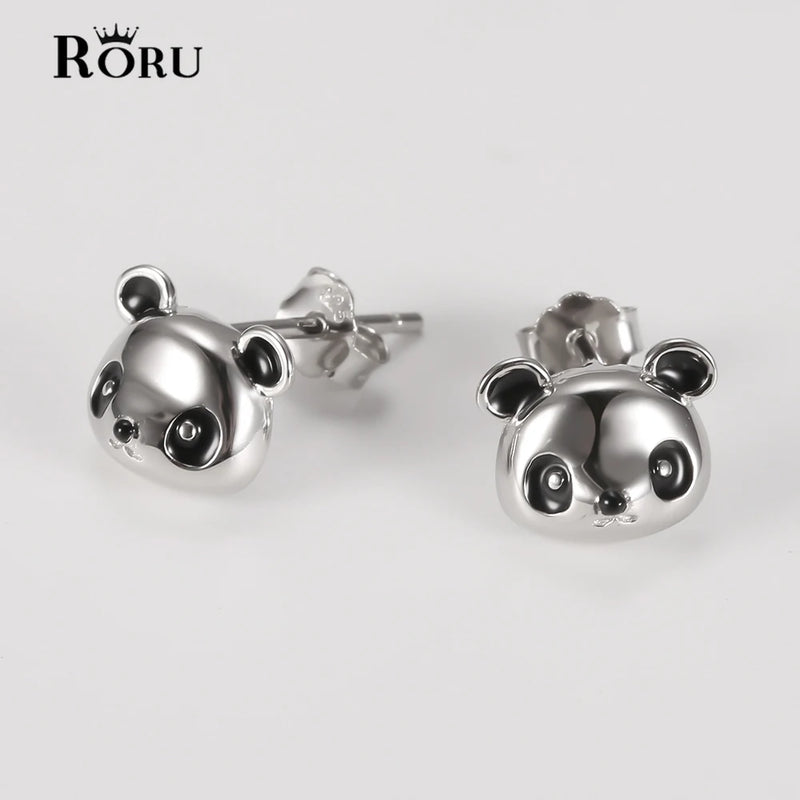 925 Sterling Silver Panda Stud Earrings for Girls