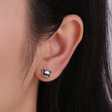 925 Sterling Silver Panda Stud Earrings for Girls