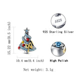 925 Silver Christmas Tree Charms Beads for Bracelet DIY Jewelry