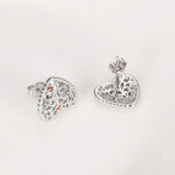 925 Silver Heart Stud Earrings Tree of Life Jewelry for Women