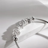 925 Sterling Silver Heart Bracelet Wedding Jewelry Holiday Gift