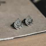 925 Silver Panda Stud Earrings Vintage Wedding Jewelry