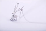 925 Silver Deer Necklace Pendant for Women Gift