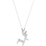 925 Silver Deer Necklace Pendant for Women Gift